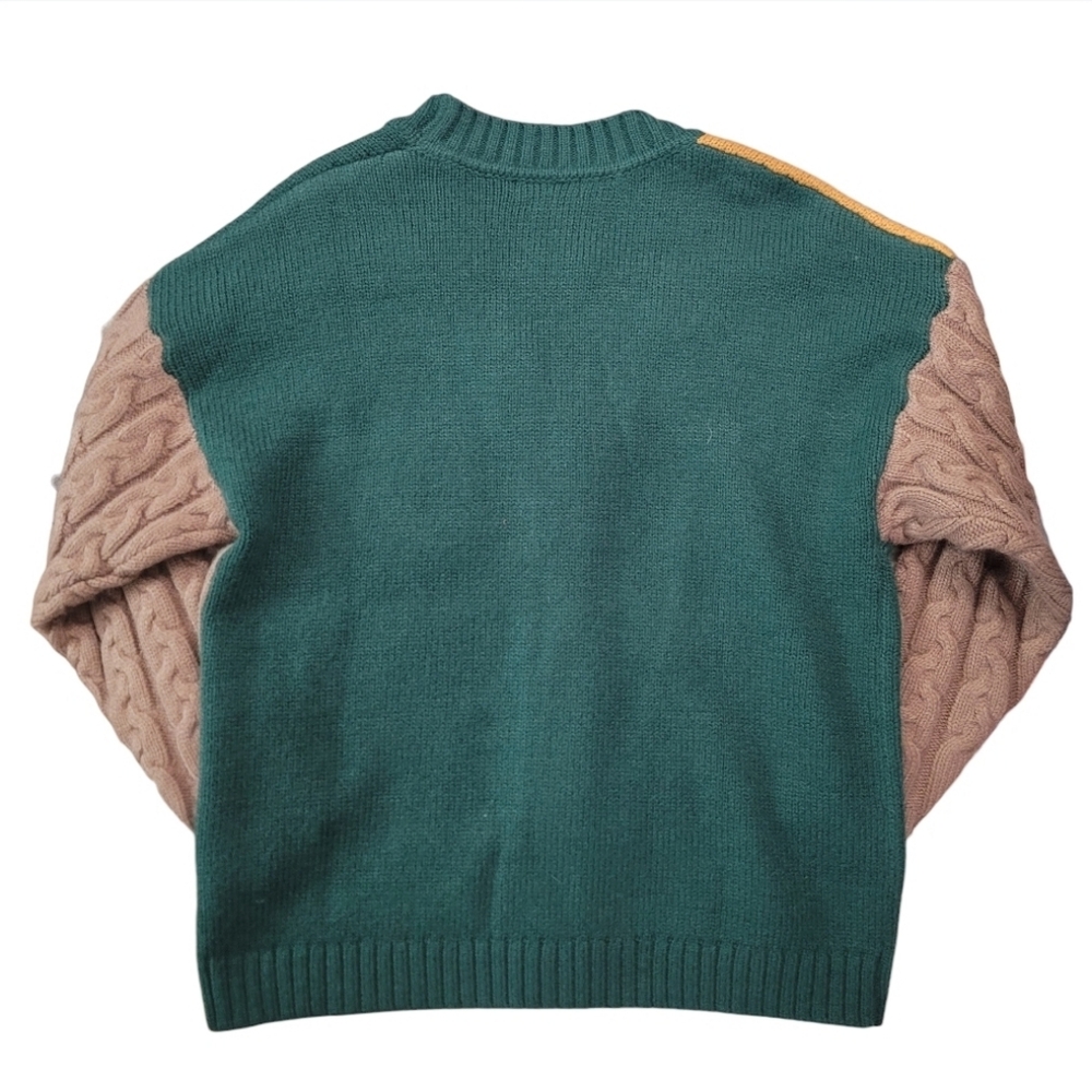 NWT Urban Revivo Colorblock Cable Knit Button Down Oversized Cardigan - Picture 7 of 11